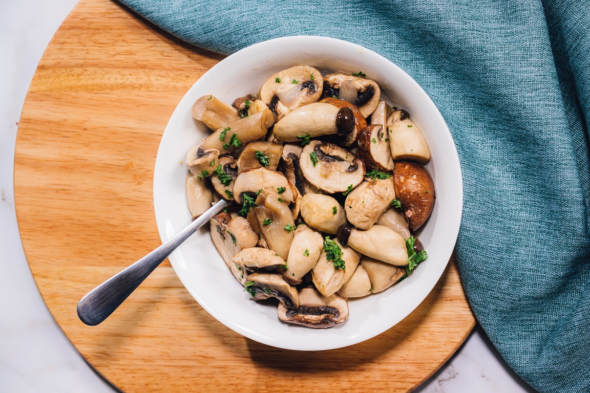 Steamed Garlic Mushrooms